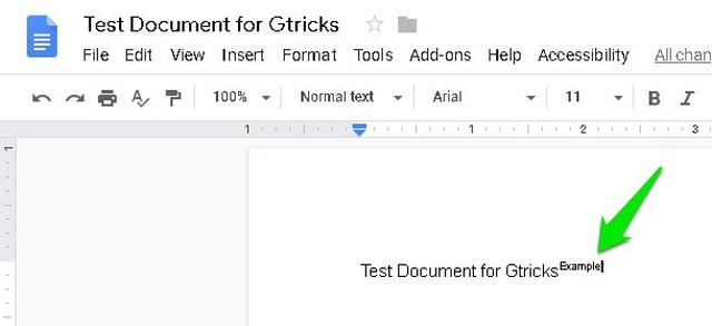 how to make a superscript comma in google docs